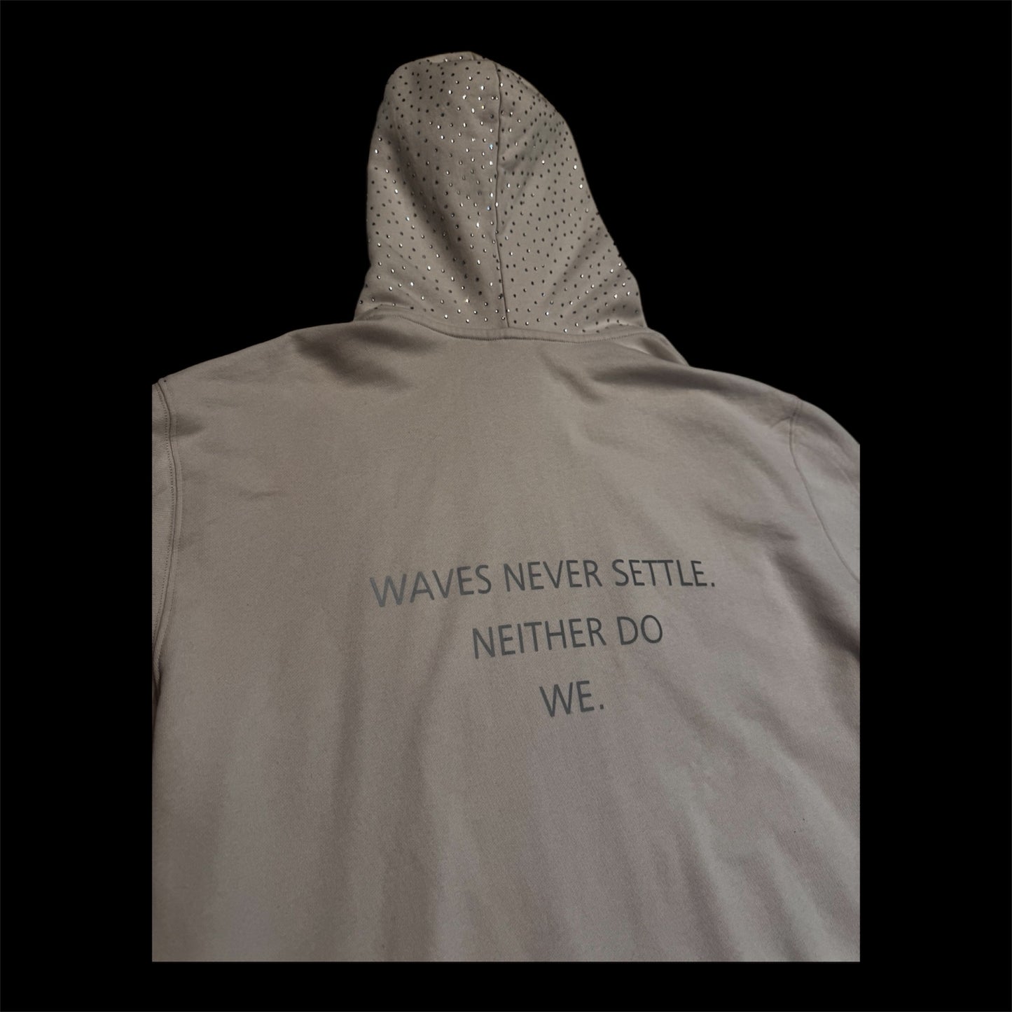 Acid Wash Studded Hoodie - Off White